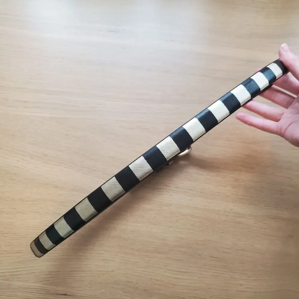 Unbranded Black & Gold Striped Belt